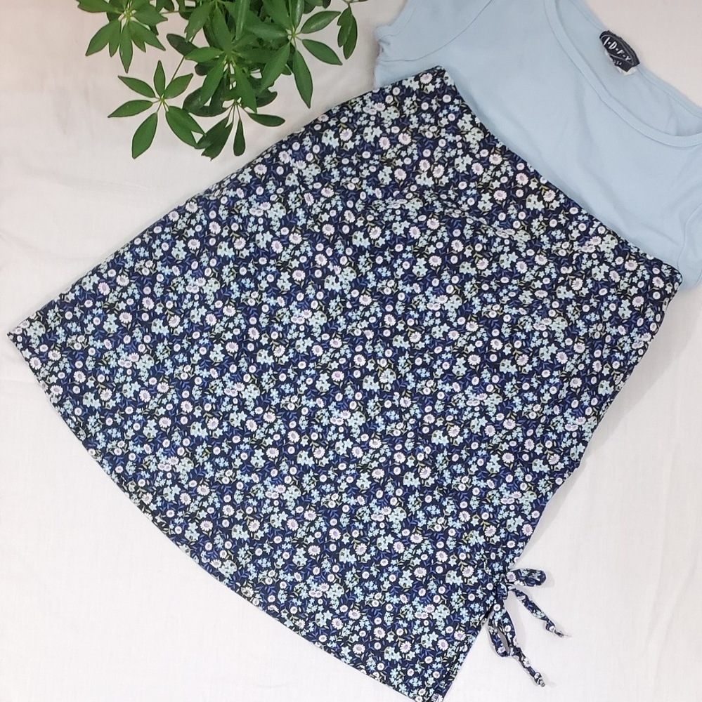 Midi Skirt Navy with Floral Print by We Too - Picture 6 of 8